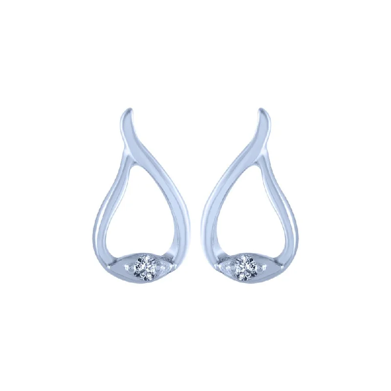 Classic Pearl Earrings-18k (750) White Gold And Diamond Stud Earrings For Women