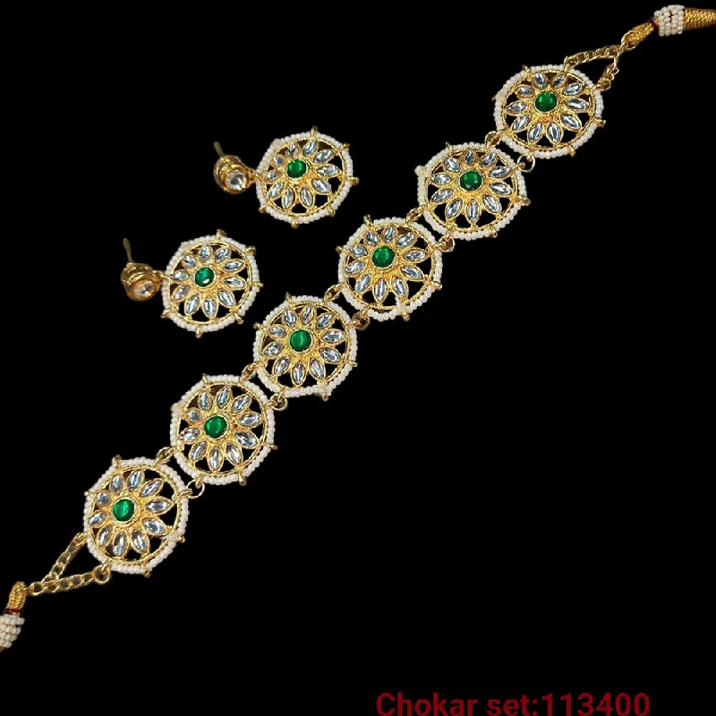 Elegant Turquoise Necklaces-Padmawati Bangles Kundan Stone Necklace Set