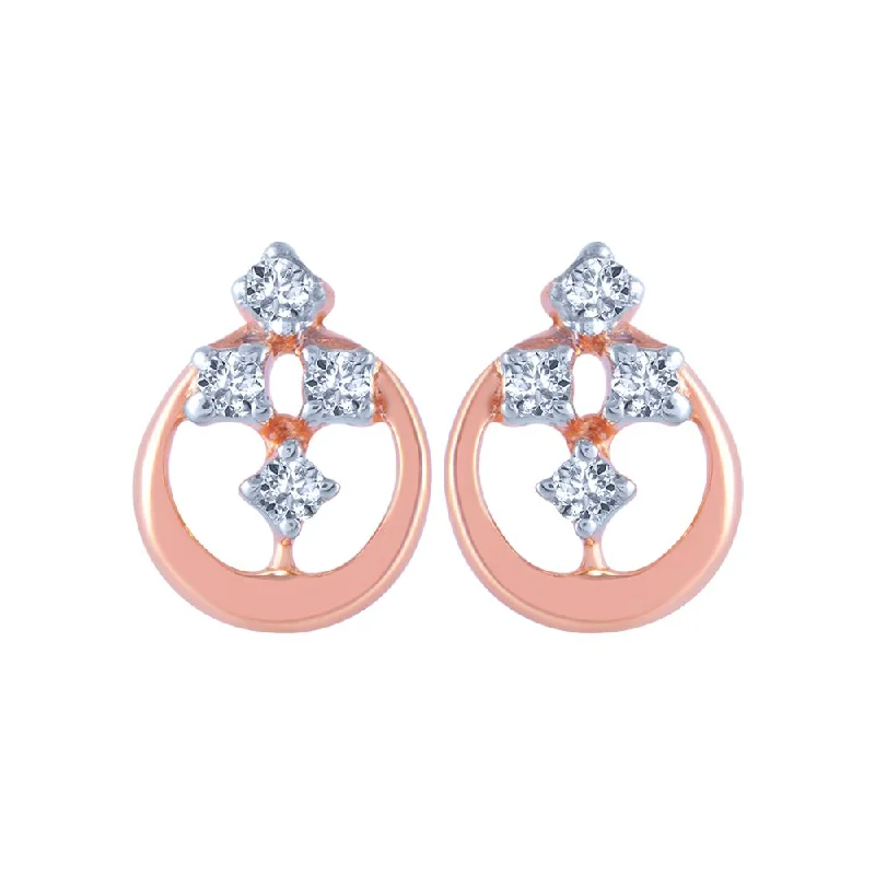 Funky Resin Earrings-18k (750) Rose Gold And Diamond Stud Earrings For Women