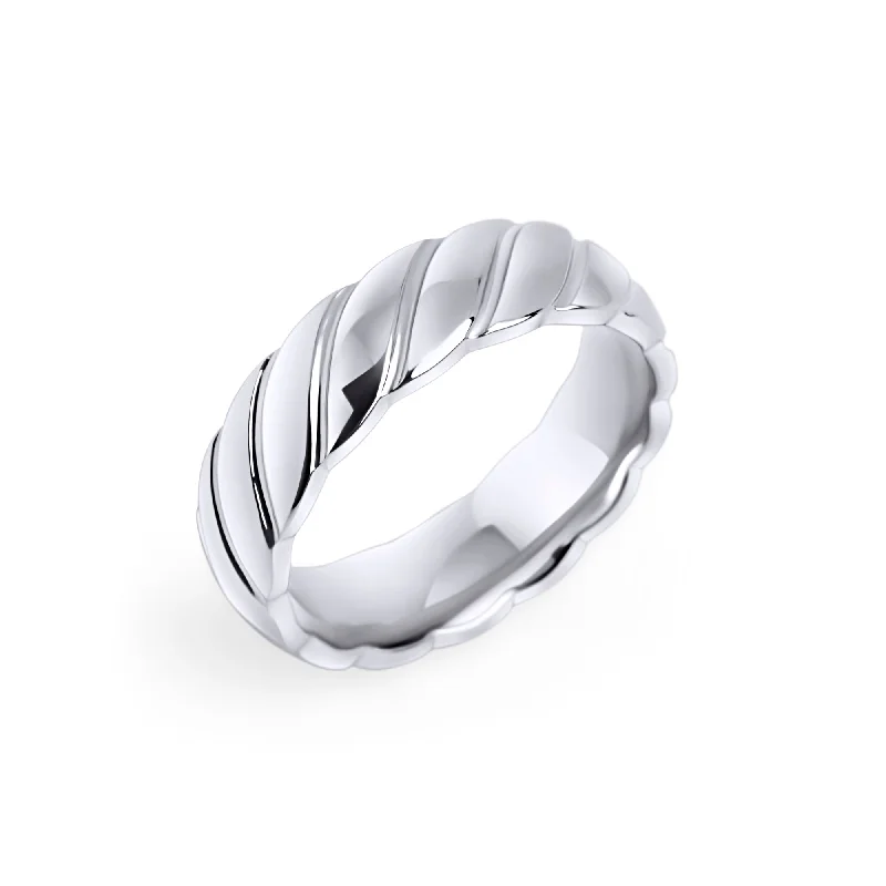 Silver Wedding Rings for Men-Emmy Ring