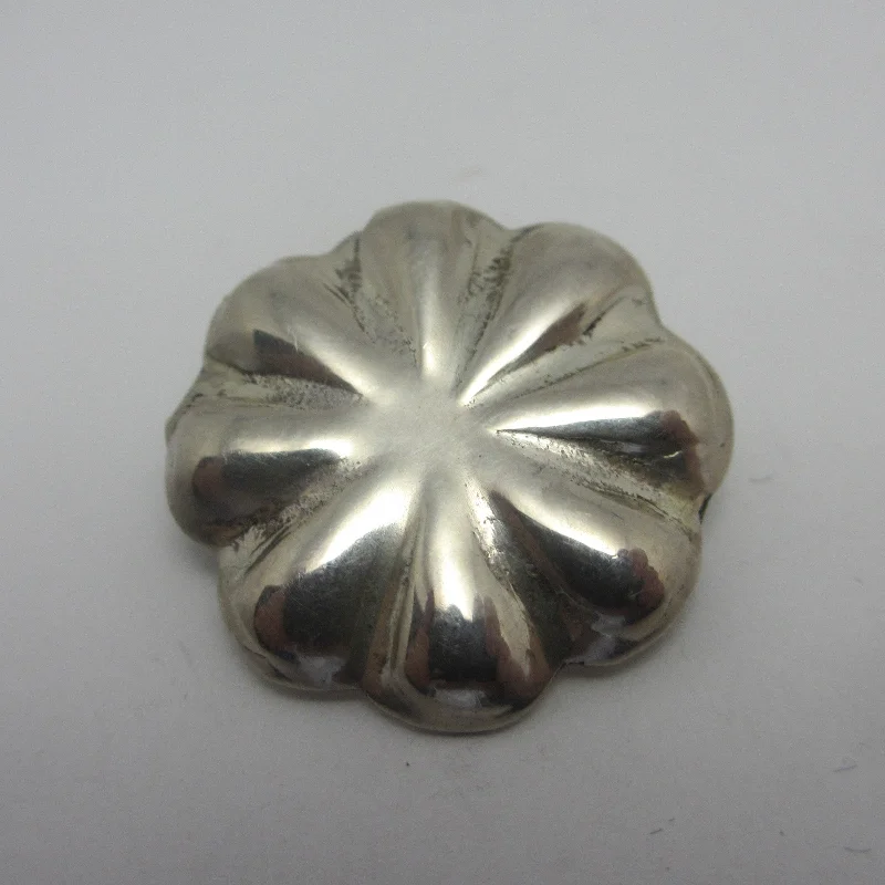 Custom Brooch with Initial Engraving-Custom Brooch with Initial Engraving-McKinley Gallup Day 2012 Sterling Silver Flower Brooch Pin Vintage