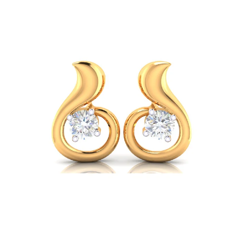 Handcrafted Earrings-Stunning 14k Gold & American Diamond Earrings