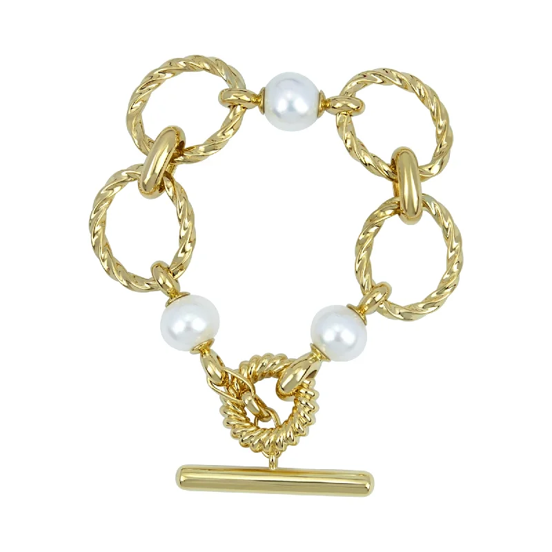 Gold and Diamond Bracelets-Bracelet - South Sea Pearl (2335D)