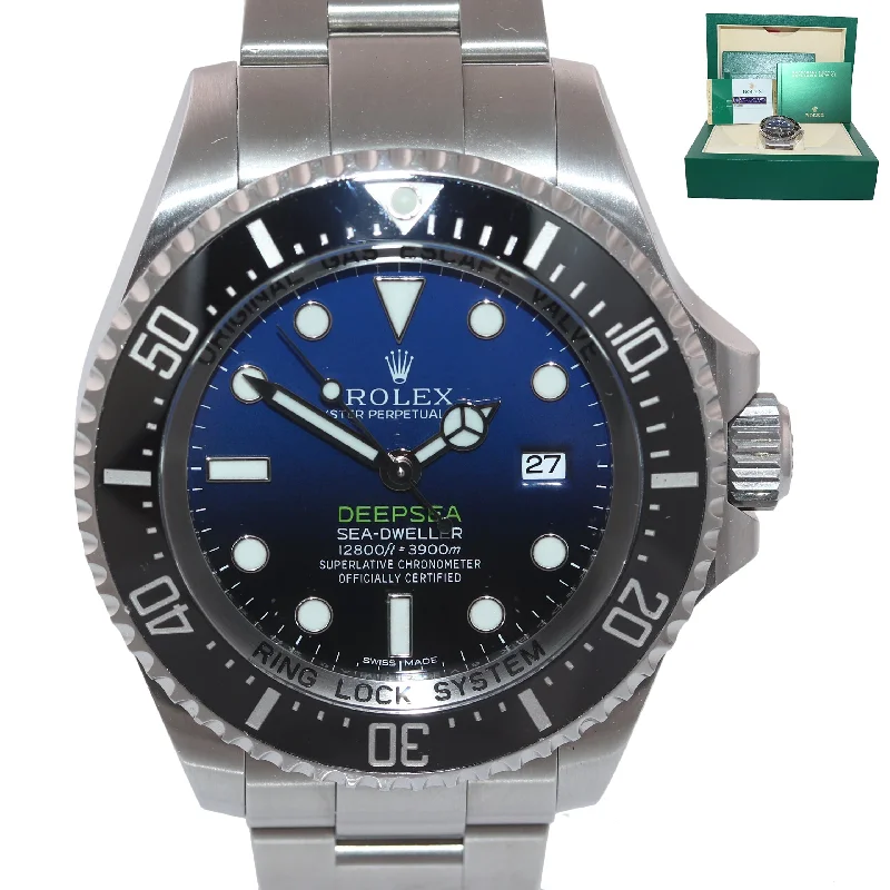 Adjustable Men’s Sports Watches-PAPERS Rolex Sea-Dweller Deepsea James Cameron Blue 116660 44mm Watch Box