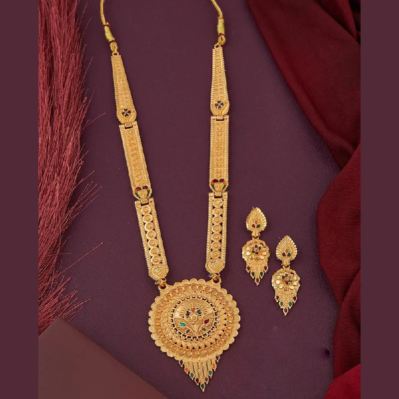 Elegant Black Necklaces-Kalpna Sales Gold Plated Meenakari Necklace Set