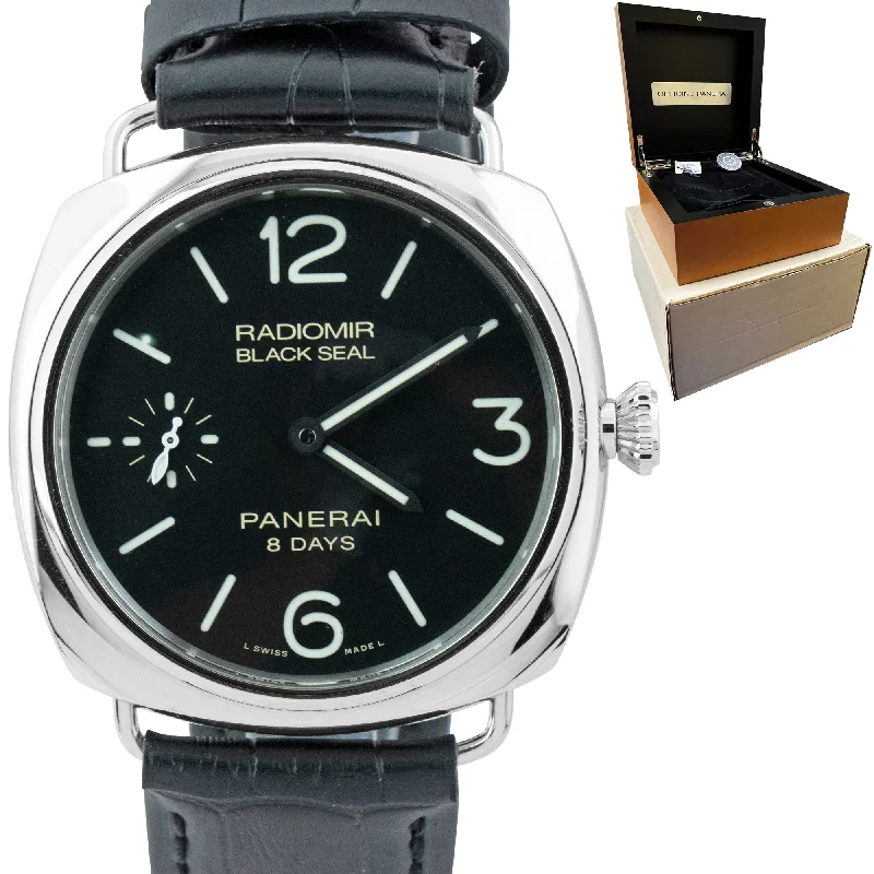 Affordable Smart Fitness Watches-Panerai Radiomir Black Seal PAM 609 8-Days 45mm Swiss Mechanical Watch PAM00609