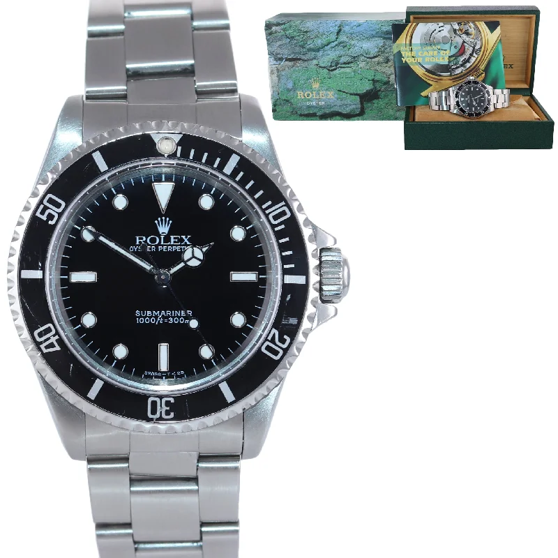 High-End Women’s Watches with Diamonds-1998 Rolex Submariner No-Date 2 line Tritium dial 14060 Steel Black 40mm Watch