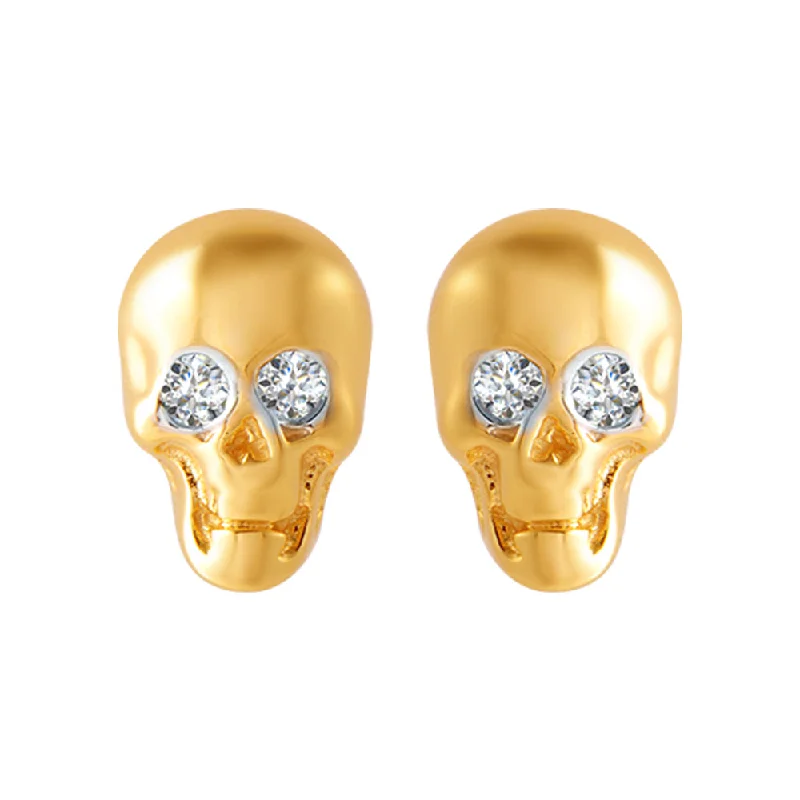 Custom Birthstone Earrings-18KT (750) Yellow Gold And Diamond Clip-on Earrings For Women