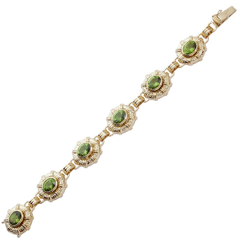 Custom Gemstone Cuff Bracelets-Bracelet- Peridot