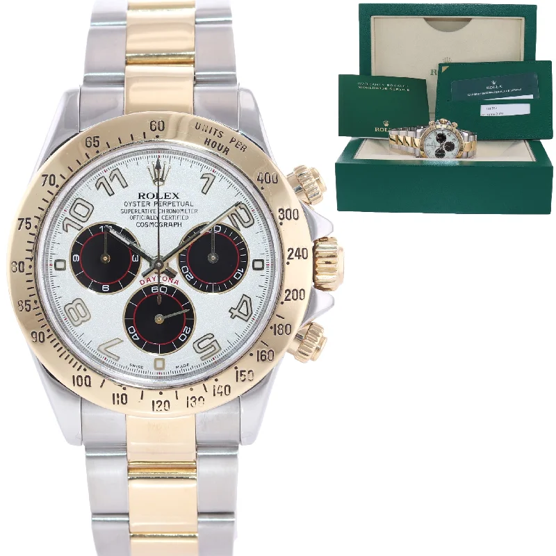 Men’s Watches with Multiple Functions-2020 RSC Paper Rolex Daytona 116523 White Panda Steel Yellow Gold Two Tone Watch