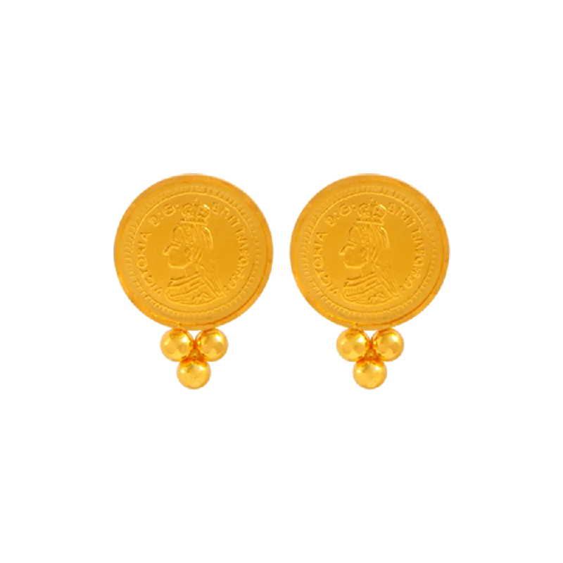 Funky Resin Earrings-22KT Yellow Gold Jhumki Earrings For Women