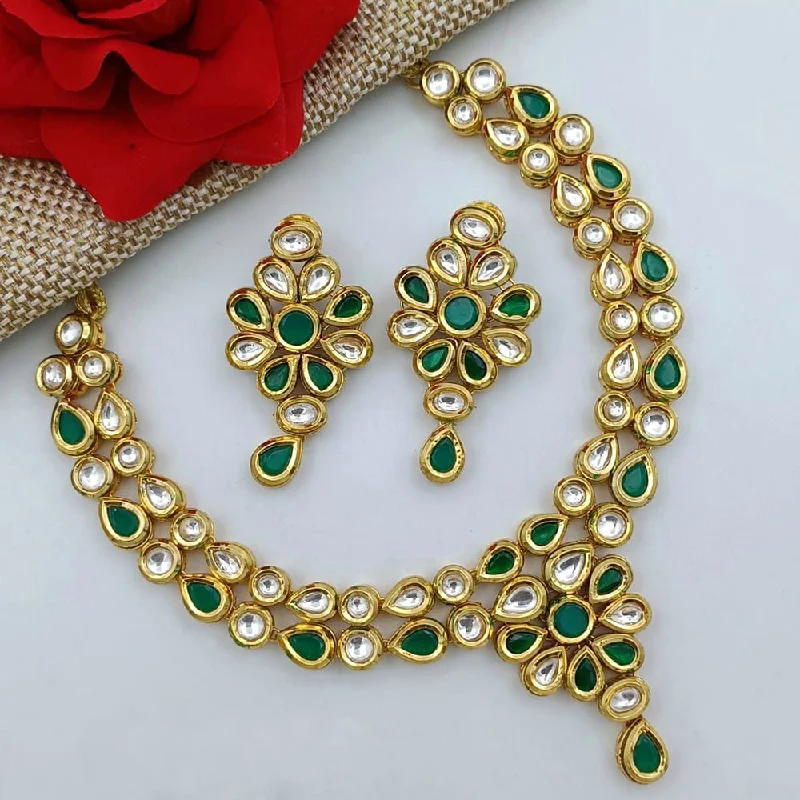 Fashionable Rope Necklaces-Manisha Jewellery Gold Plated Kundan Stone Necklace Set