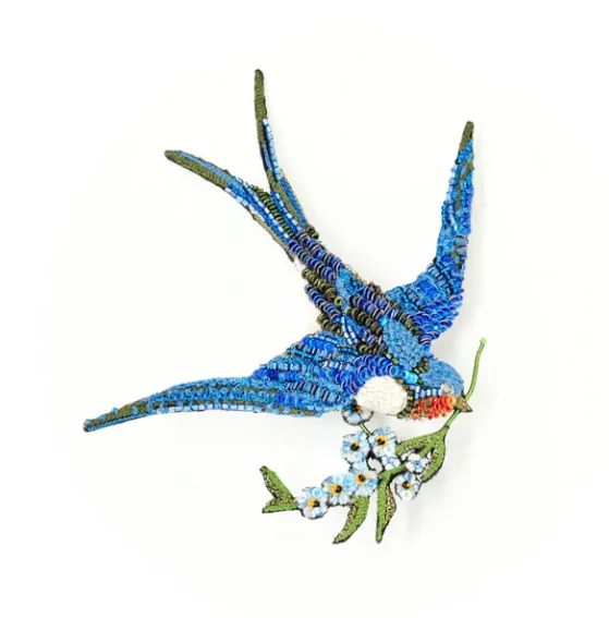 Modern Crystal Brooch for Weddings-Modern Crystal Brooch for Weddings-Trovelore - Peace Swallow Big Brooch Pin