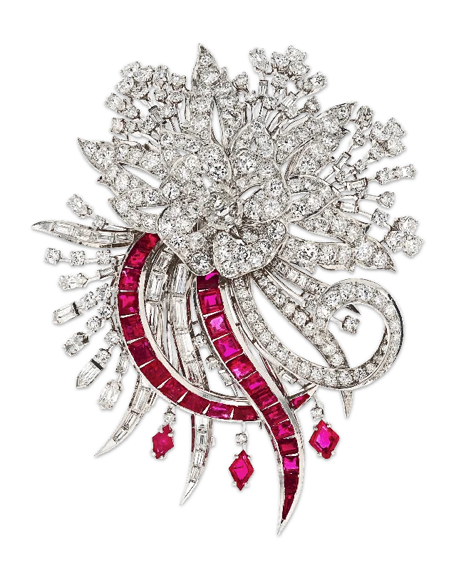 Retro Crystal Brooch for Fashion-Retro Crystal Brooch for Fashion-Diamond and Ruby Brooch