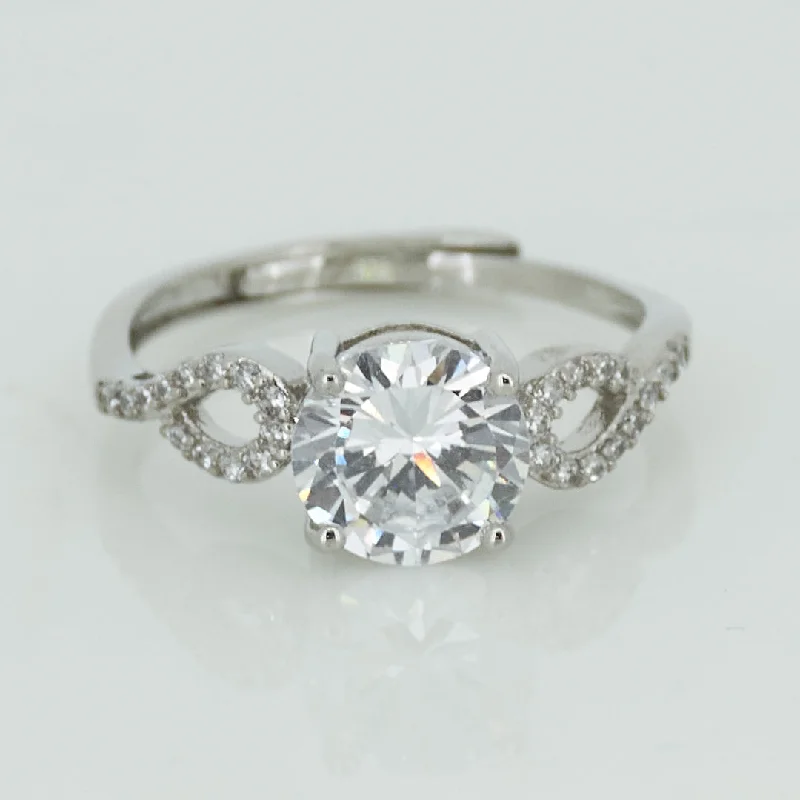 Solitaire Diamond Wedding Rings-Solitaire Diamond Infinity Ring