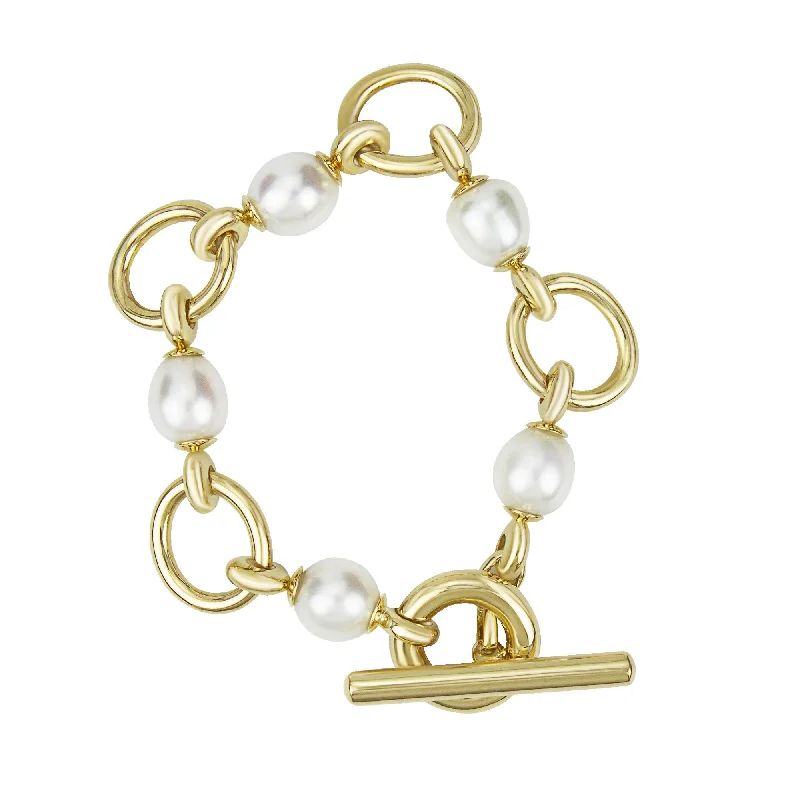 Elegant Rose Gold Bracelets-Toggle Bracelet - South Sea Pearl (2368D)