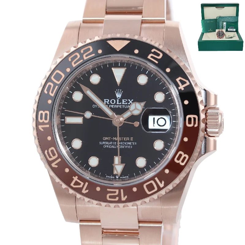 Men’s Casual Digital Watches-2020 PAPERS Rolex GMT Master Root Beer Ceramic Rose Gold 126715 Watch Box