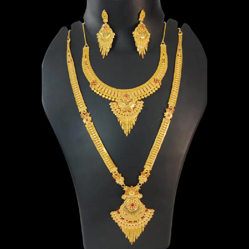 Rose Gold Chain Necklaces-Pari Art Jewellery Forming Double Necklace Set