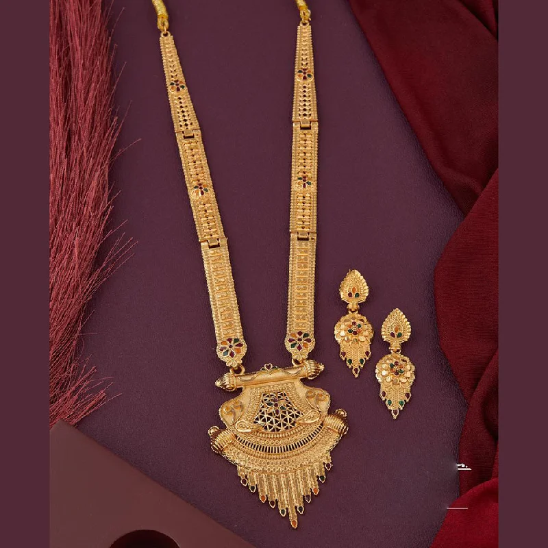 Fashionable Rope Necklaces-Kalpna Sales Gold Plated Meenakari Necklace Set