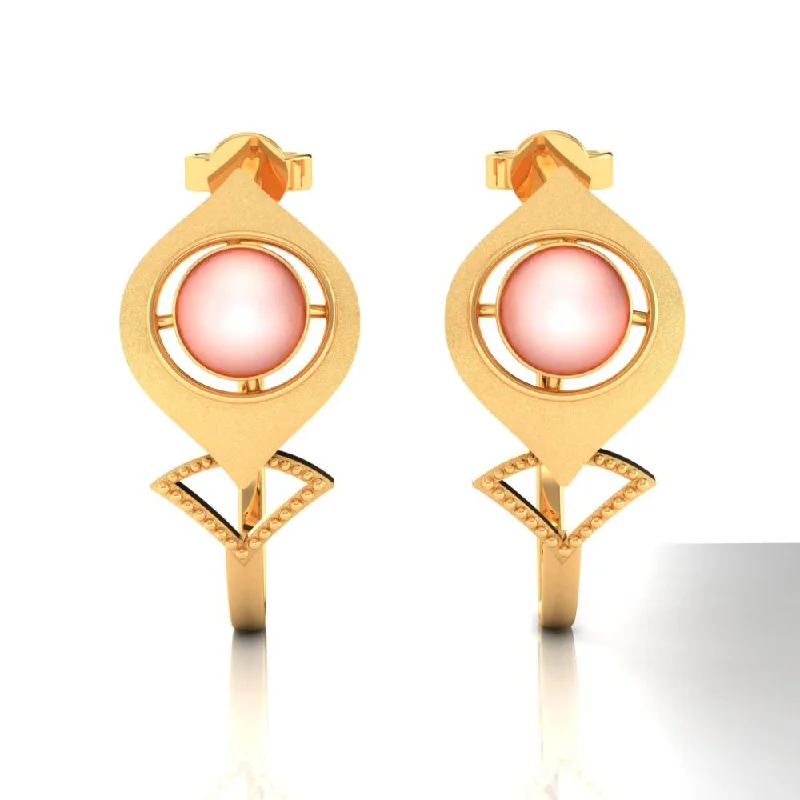 Cute Butterfly Earrings-Delicate Earrings Made Of 22k Gold With A Unique Spherical Bead