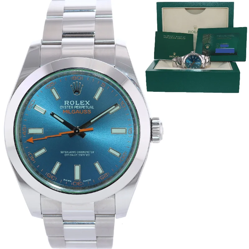 Smart Watches for Android and iOS-2021 New Papers Rolex Milgauss Blue Anniversary Green 116400GV Steel Watch Box