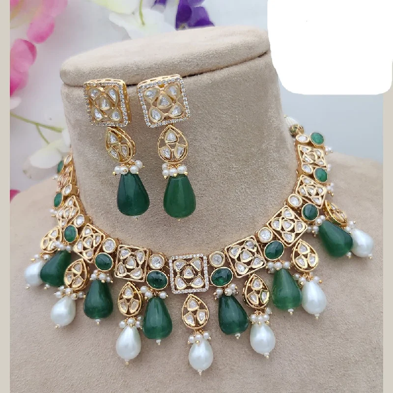 Fine Jewelry Necklaces-Jewel Addiction Gold Plated Kundan Necklace Set