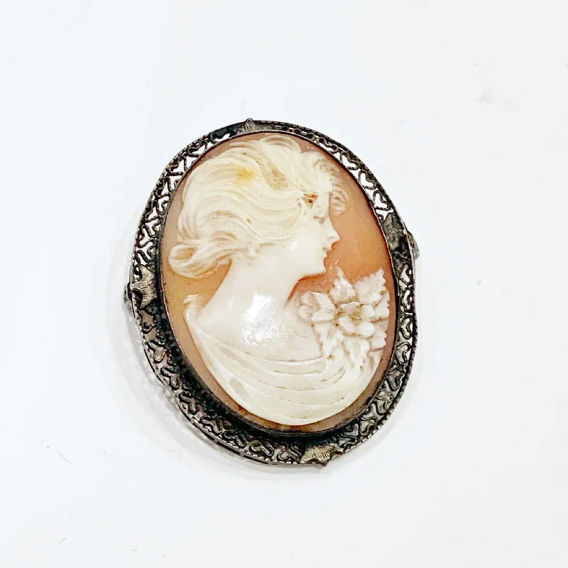 Antique Vintage Brooch-Antique Vintage Brooch-Estate Collection Brooch - Cameo