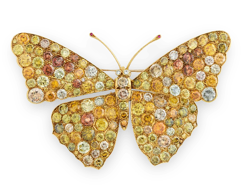 Personalized Gemstone Brooch-Personalized Gemstone Brooch-Diamond Butterfly Brooch