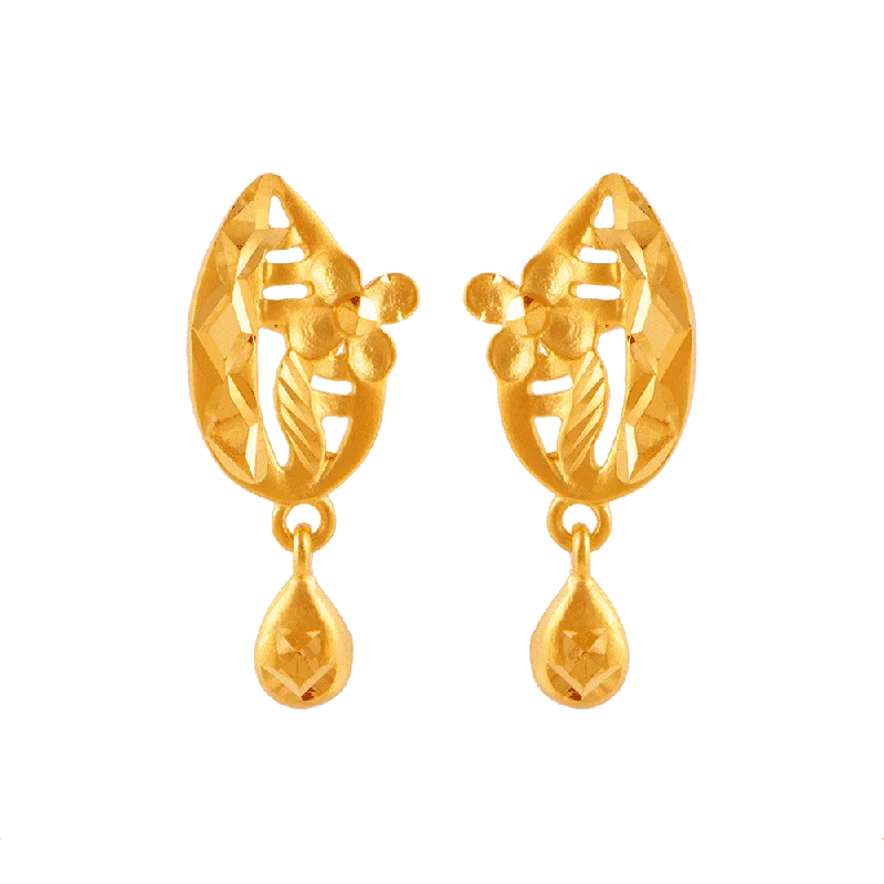 Geometric Earrings-22KT (916) Yellow Gold Stud Earrings For Women