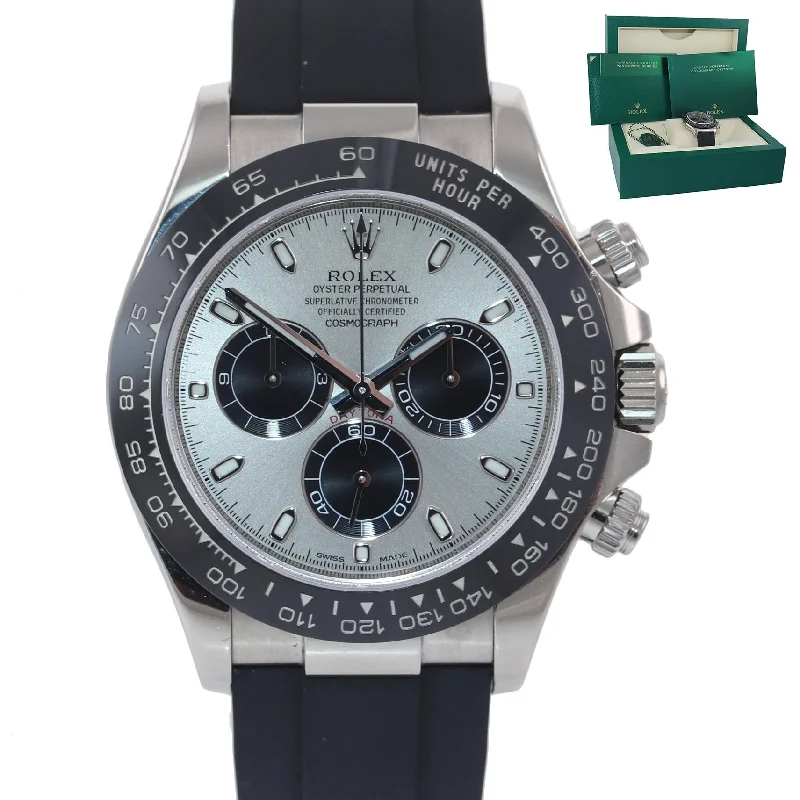 Personalized Watch Gifts-2021 Rolex Daytona Cosmograph 116519LN 18K White Gold Ceramic Silver Watch Box