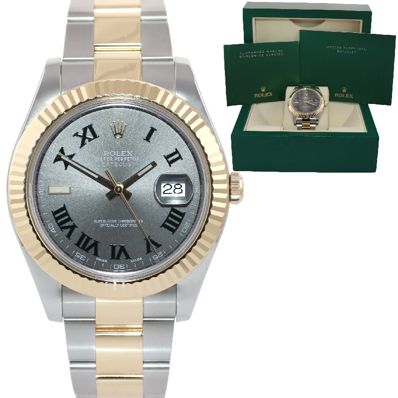 High-Tech Digital Watches for Men-Rolex Datejust 2 Wimbledon Slate Roman 116333 Two-Tone Gold Watch Box