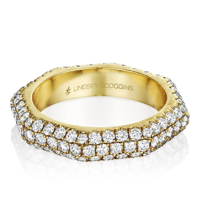 Antique Engagement Rings-STILL TRIPLE ROW DOMED PAVE BAND