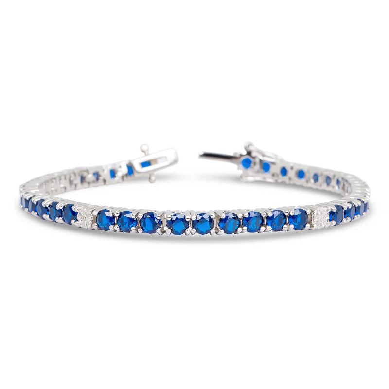 Colorful Crystal Bangles-THE SAPPHIRE PAVE' TENNIS BRACELET