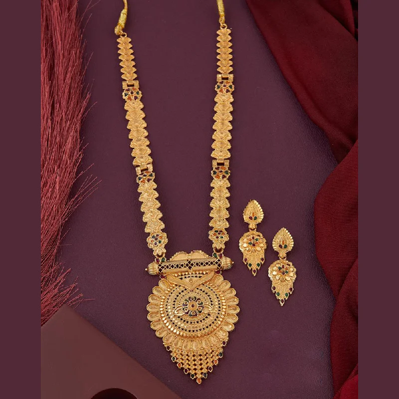 Dainty Pearl Necklaces-Kalpna Sales Gold Plated Meenakari Necklace Set