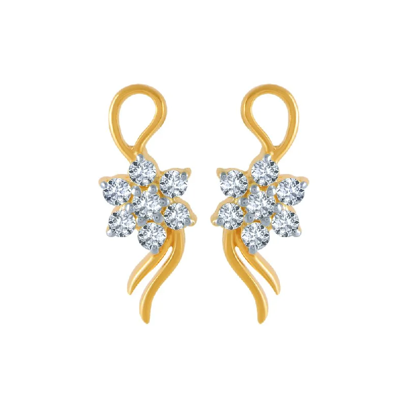 Rose Gold Earrings for Bridesmaids-18k (750) Yellow Gold And Diamond Stud Earrings For Women