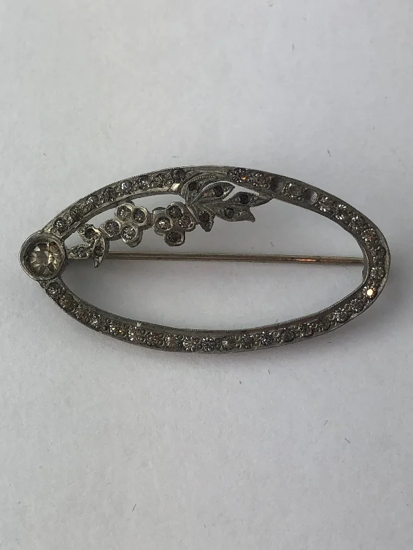 Elegant Brooch with Floral Motif-Elegant Brooch with Floral Motif-Estate Collection - Silver Brooch