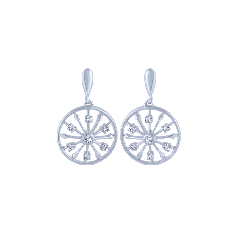 Minimalist Earrings for Everyday-18KT (750) White Gold And Diamond Stud Earrings For Women