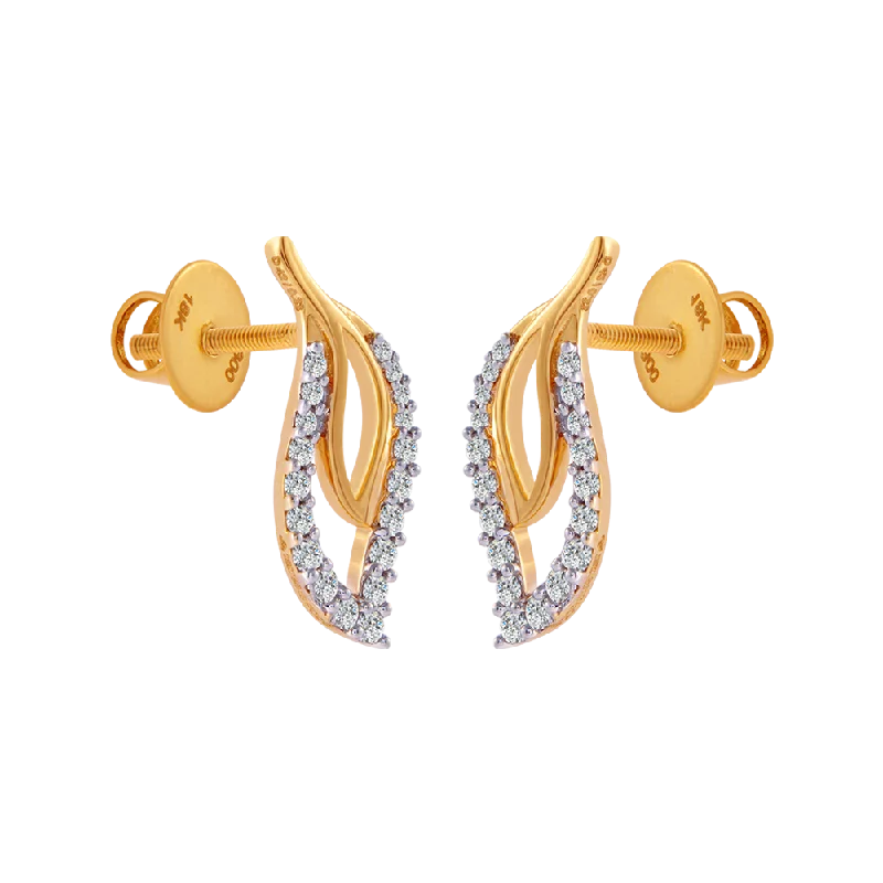 Chic Silver Stud Earrings-18KT (750) Yellow Gold And Diamond Clip-on Earrings For Women