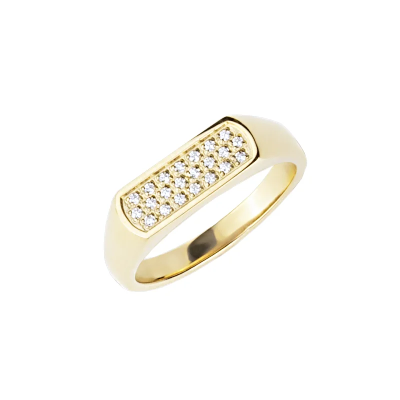 Luxury Gold Rings-Signet Chic Ring