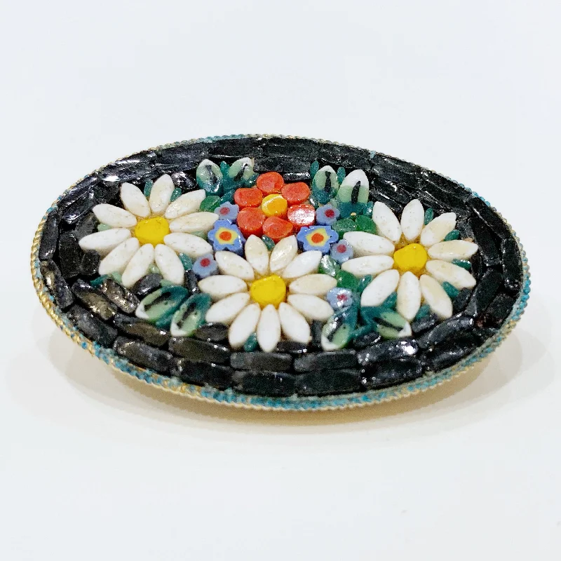 Retro Brooch for Women-Retro Brooch for Women-Estate Collection Brooch - Micro Mosaic Italian Design