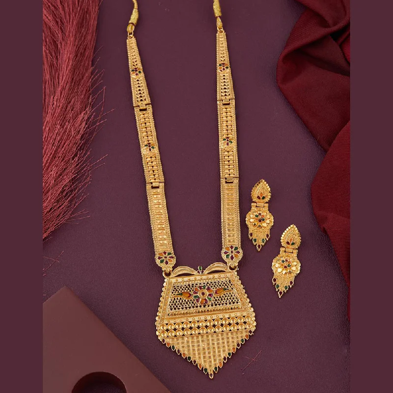 Unique Personalized Necklaces-Kalpna Sales Gold Plated Meenakari Necklace Set