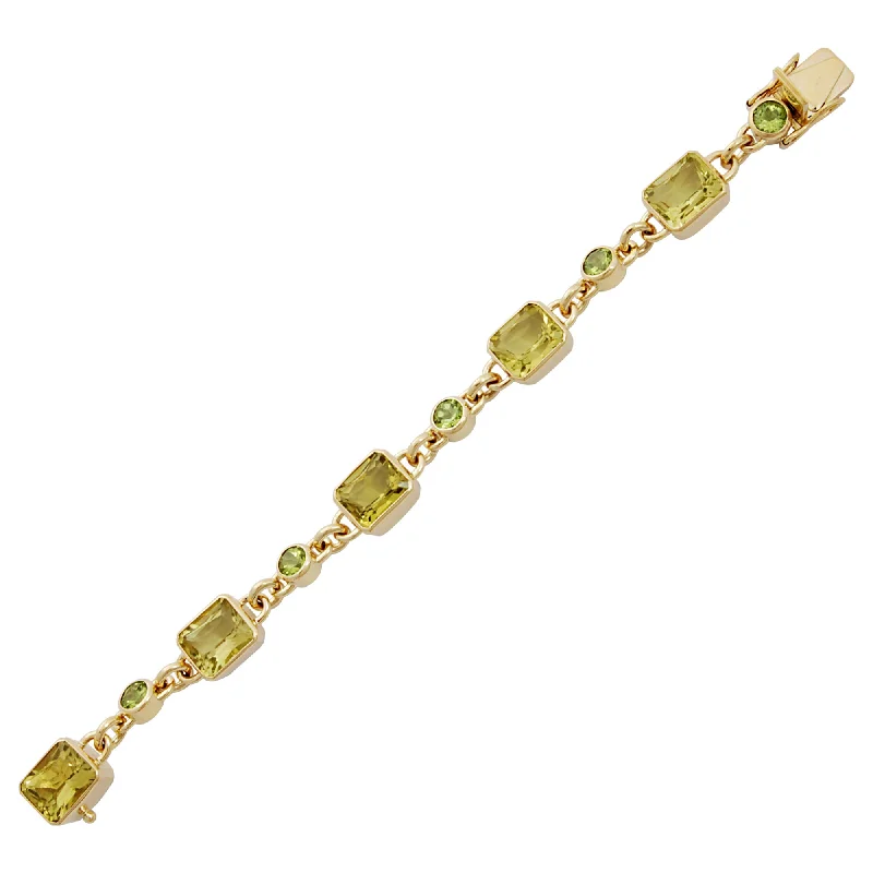 Men’s Custom Bracelets-Bracelet- Lemon Quartz And Peridot (1460D)