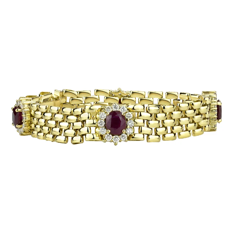 Unique Adjustable Bracelets-Bracelet - Ruby And Diamond