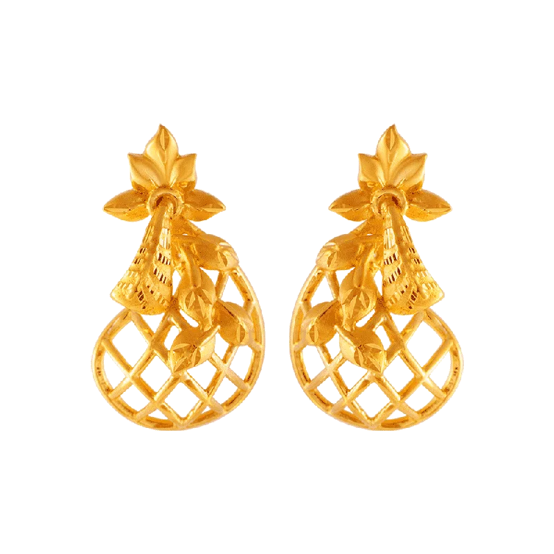 Fashion Earrings for Special Occasions-22KT (916) Yellow Gold Stud Earrings For Women