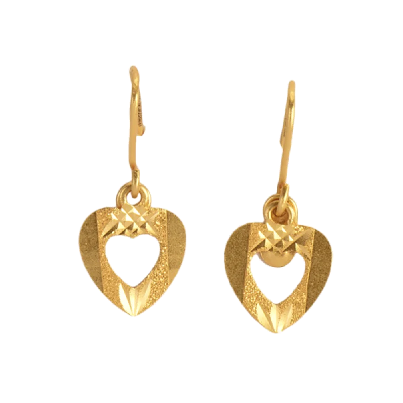 Unique Hoop Earrings-22KT Yellow Gold Stud Earrings For Women