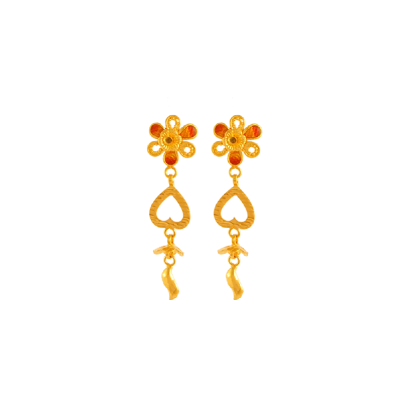 Statement Earrings for Weddings-22KT Yellow Gold Jhumki Earrings For Women