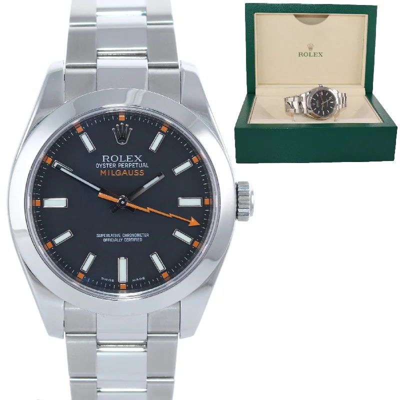 Stylish Watches with Modern Design-2009 Rolex Milgauss 116400 Steel Black Dial 40mm Oyster Watch Box