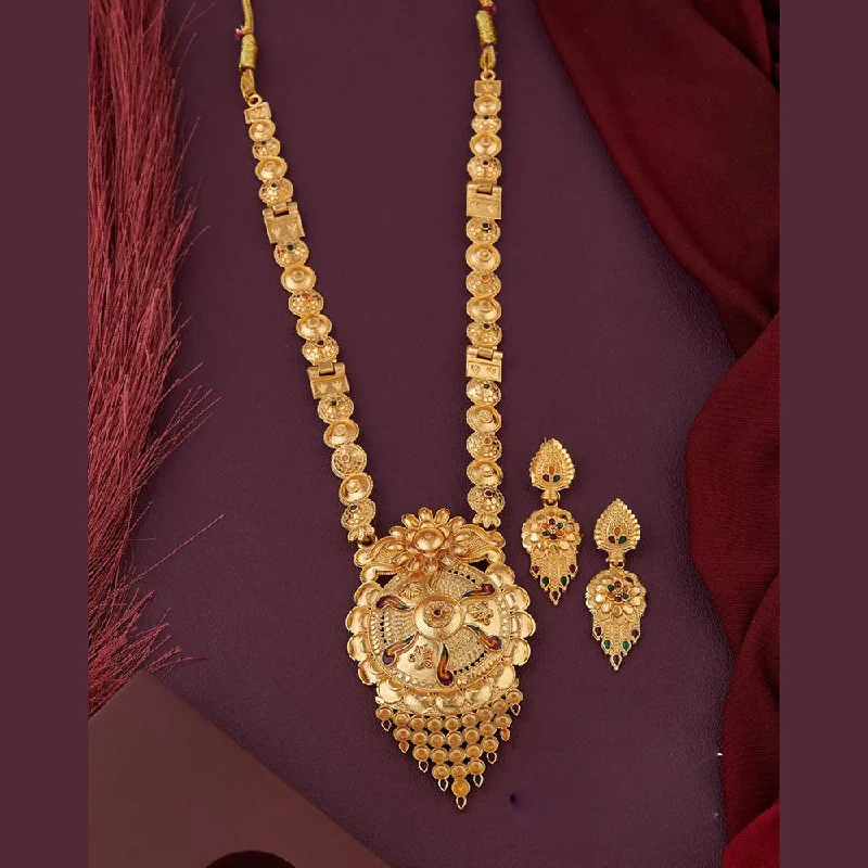 Butterfly Pendant Necklaces-Kalpna Sales Gold Plated Meenakari Necklace Set