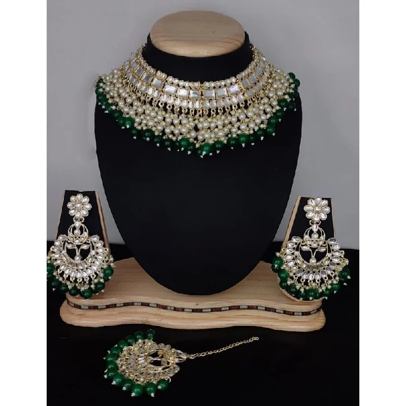 Elegant Long Necklaces-Akruti Collection Gold Plated Kundan  Necklace Set