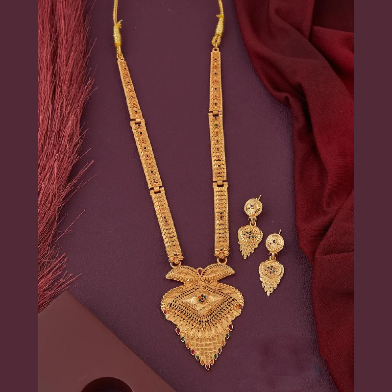 Elegant Long Necklaces-Kalpna Sales Gold Plated Meenakari Necklace Set